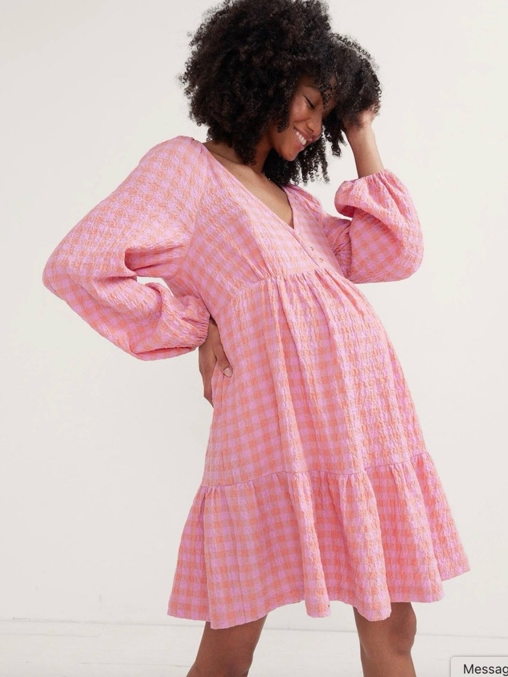 HATCH the Kelsey Dress in Sunrise Gingham
